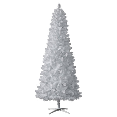 Treetopia All Snowed In White 8 Ft Artificial Prelit Slim Christmas Tree w/Stand - VMInnovations