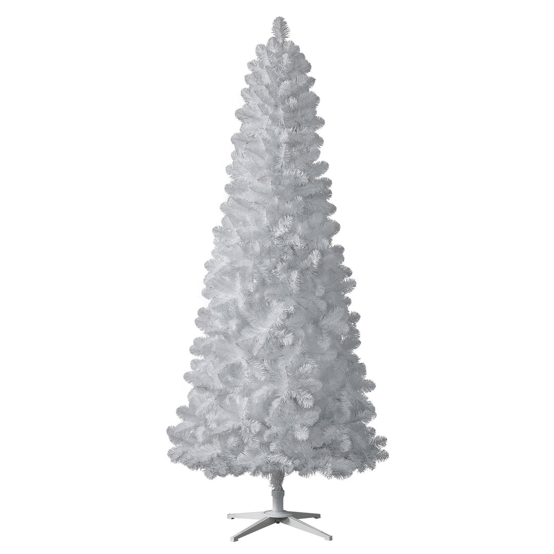 Treetopia All Snowed In White 8 Ft Prelit Slim Christmas Tree w/Stand (Open Box)