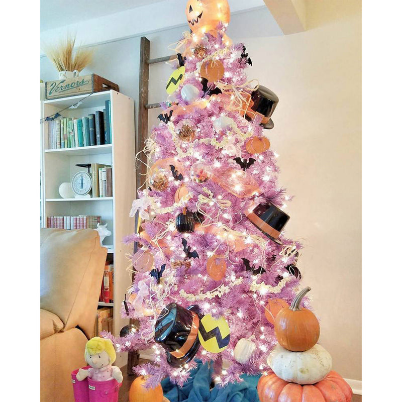 Treetopia Lively Lavender 7 Foot Artificial Prelit Full Christmas Tree w/ Stand