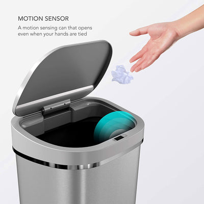 NINESTARS 21.1 Gallon Motion Sensor Garbage Trash Can w/ Manual Mode (Open Box) - VMInnovations