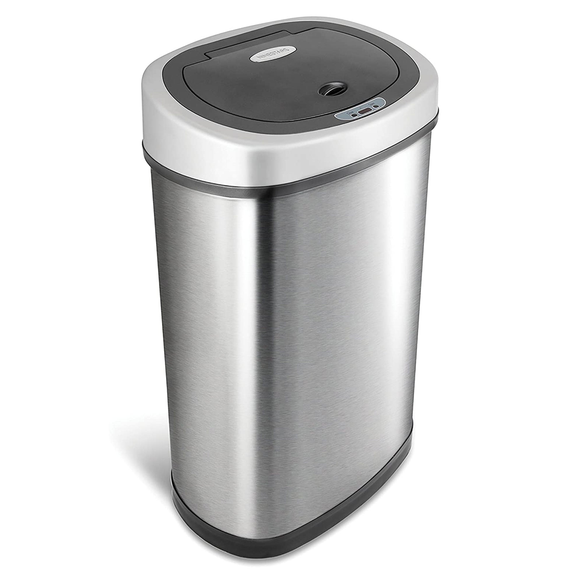 NINESTARS 13.2 Gallon Stainless Steel Hands Free Motion Sensor Garbage Trash Can - VMInnovations