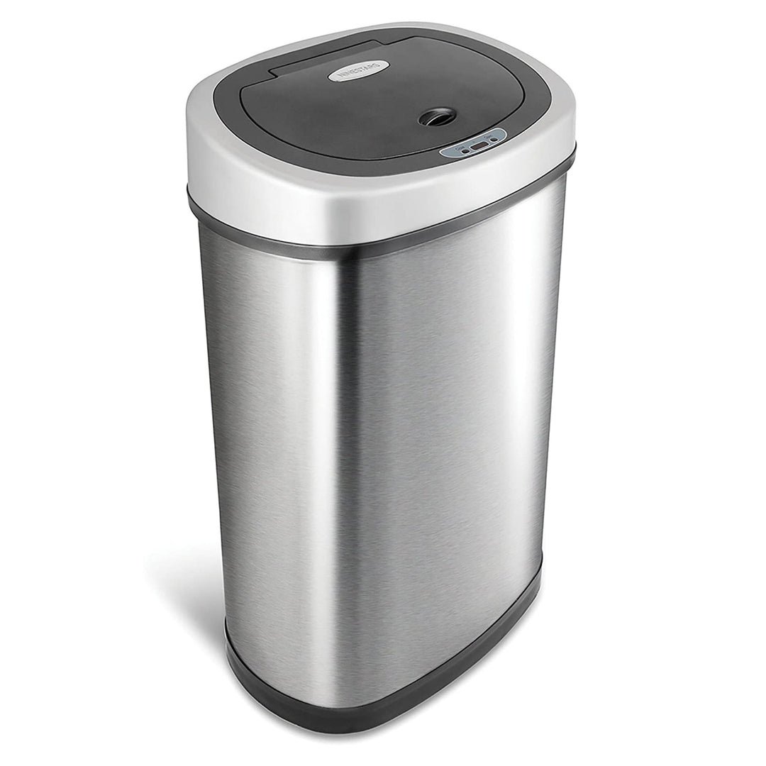 NINESTARS 13.2 Gal Steel Hands Free Motion Sensor Garbage Trash Can (Open Box)