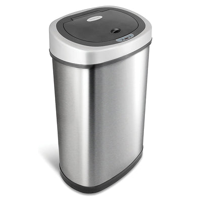 NINESTARS 13.2 Gal Steel Hands Free Motion Sensor Garbage Trash Can (Open Box) - VMInnovations