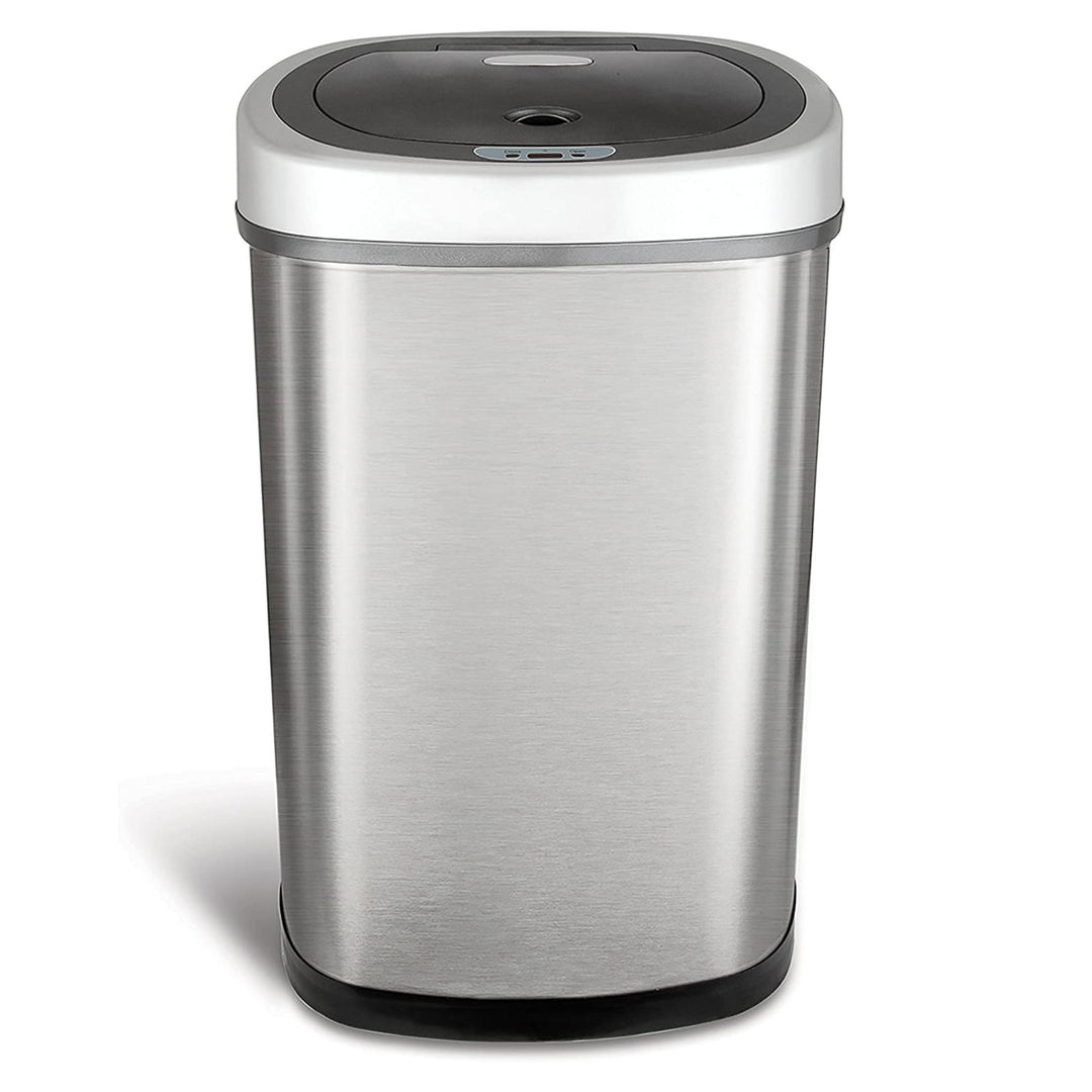 NINESTARS 13.2 Gallon Stainless Steel Hands Free Motion Sensor Garbage Trash Can