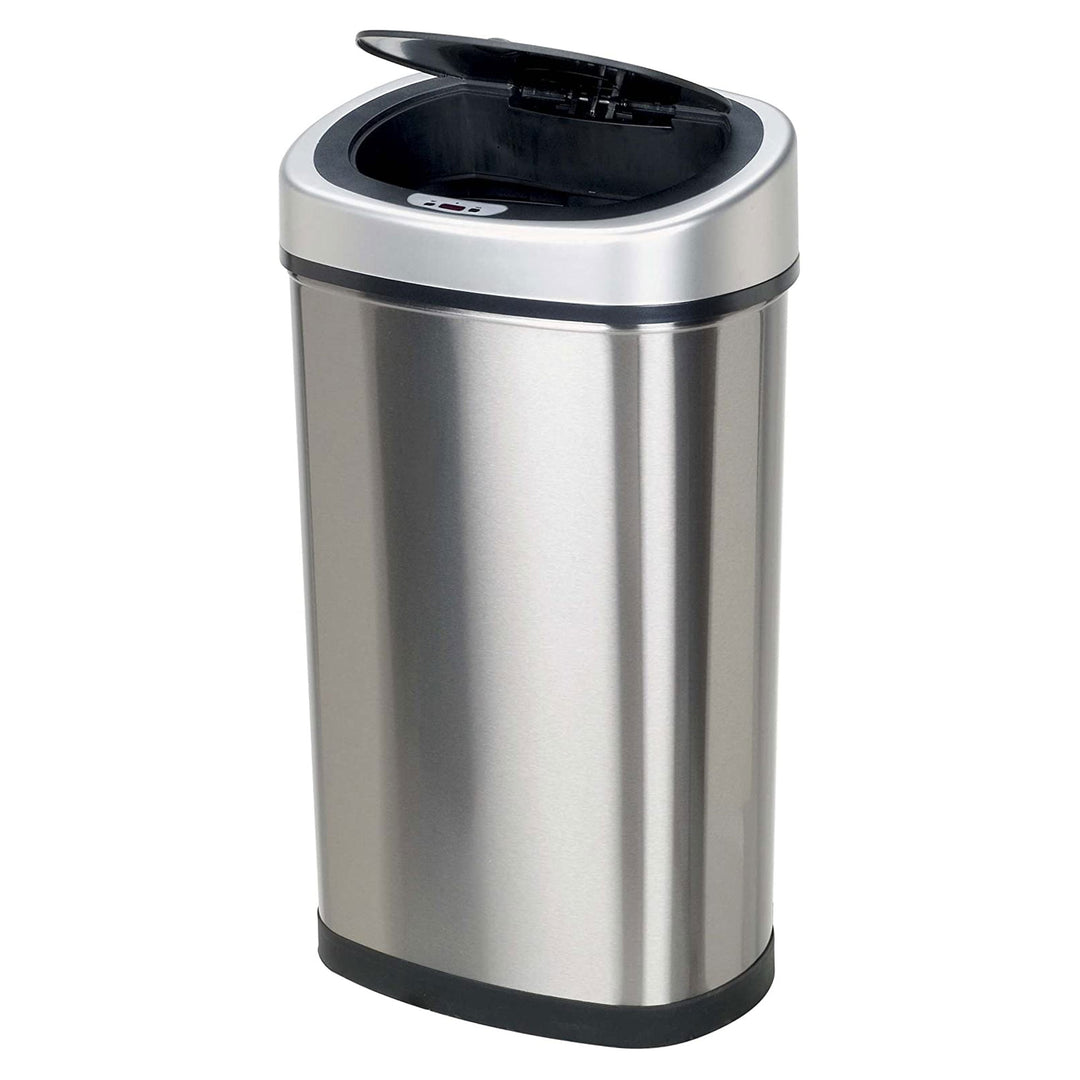 NINESTARS 13.2 Gallon Stainless Steel Hands Free Motion Sensor Garbage Trash Can