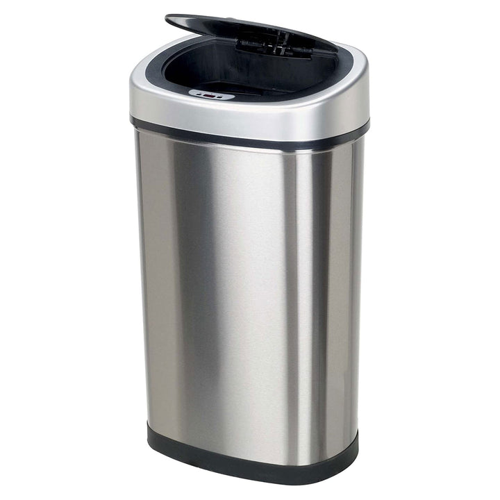 NINESTARS 13.2 Gallon Stainless Steel Hands Free Motion Sensor Garbage Trash Can