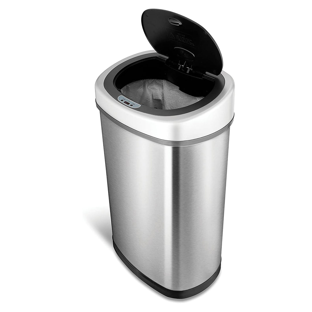 NINESTARS 13.2 Gal Steel Hands Free Motion Sensor Garbage Trash Can (Used) - VMInnovations