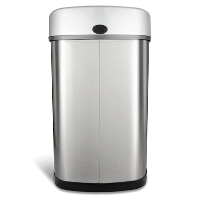 NINESTARS 13.2 Gallon Stainless Steel Motion Sensor Garbage Trash Can (2 Pack)