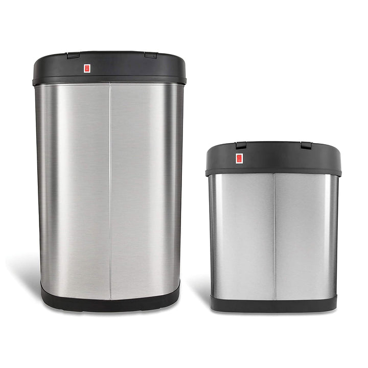 NINESTARS 13.2 Gallon & 3.2 Gallon Stainless Steel Motion Sensor Cans (Open Box) - VMInnovations