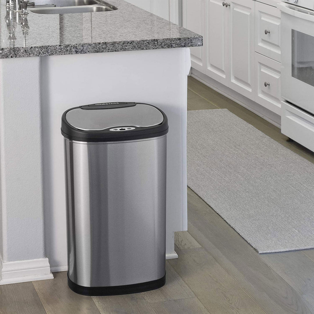 13.2 Gallon & 3.2 Gallon Dual Stainless Steel Motion Sensor Trash Cans (Used) - VMInnovations