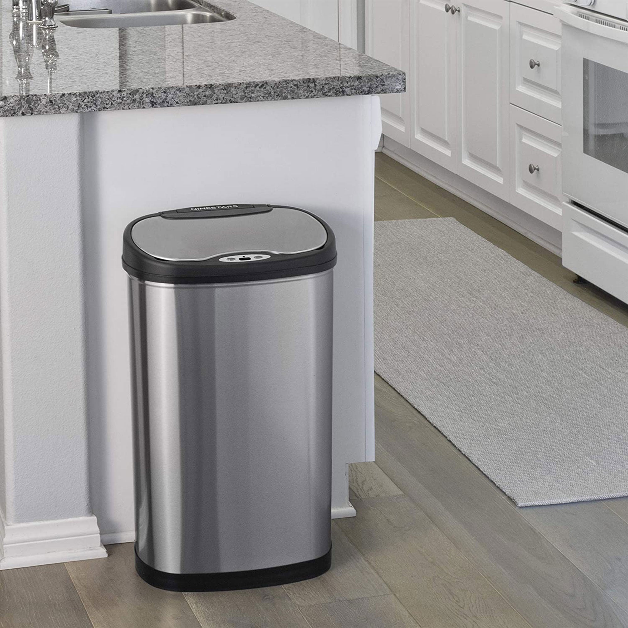 NINESTARS 13.2 Gallon & 3.2 Gallon Stainless Steel Motion Sensor Cans (Open Box) - VMInnovations