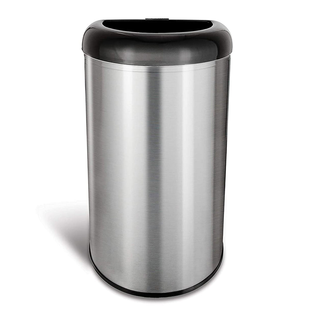 NINESTARS 13 Gal Stainless Steel Semi Round Open Top Trash Can (Open Box) - VMInnovations