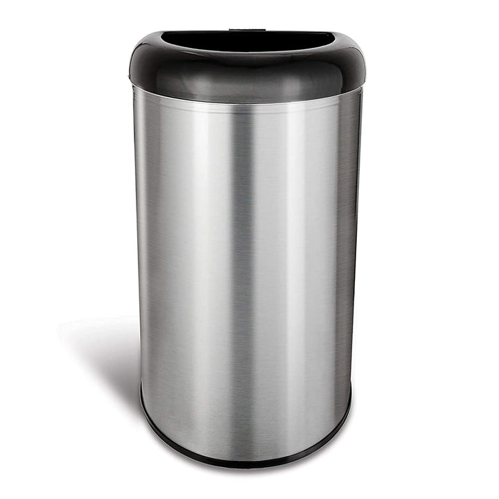 NINESTARS 13 Gal Stainless Steel Semi Round Open Top Trash Can (Open Box) - VMInnovations
