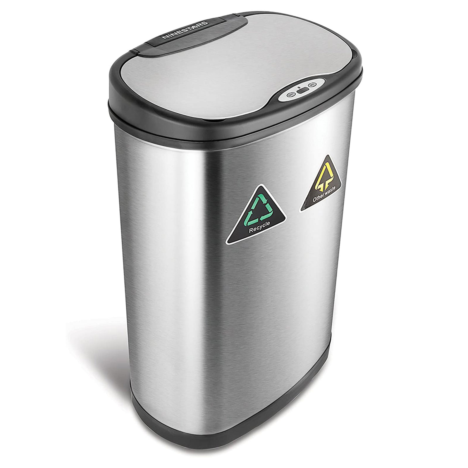 Ninestars Touchless Motion Sensor 13 Gal Trash and Recycle Can (Open Box) - VMInnovations