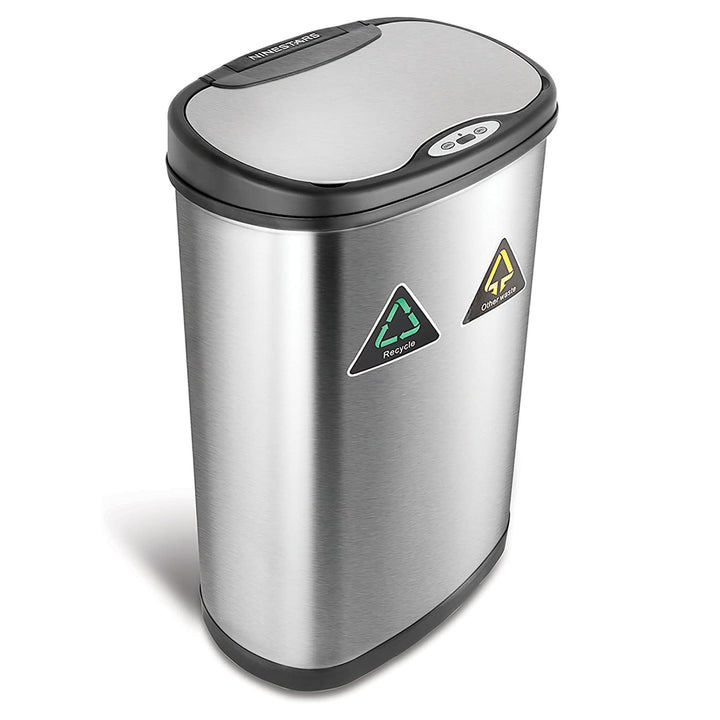 Ninestars Touchless Motion Sensor 13 Gal Trash and Recycle Can (Open Box)