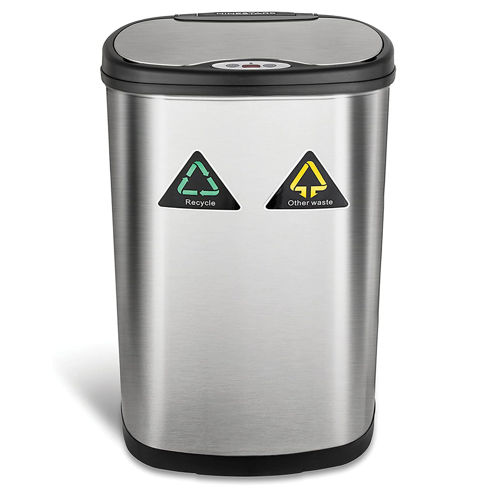 Ninestars Touchless Motion Sensor 13 Gal Trash and Recycle Can (Open Box) - VMInnovations