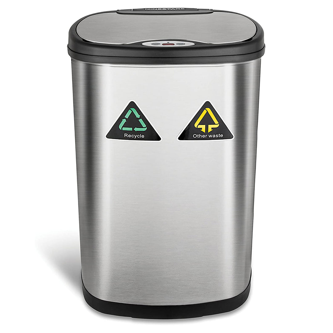 Ninestars Touchless Infrared Motion Sensor 13 Gal Dual Trash & Recycle Can(Used) - VMInnovations
