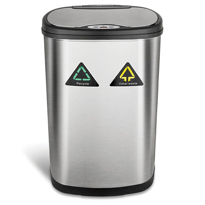 Ninestars Touchless Infrared Motion Sensor 13 Gal Dual Trash & Recycle Can(Used) - VMInnovations