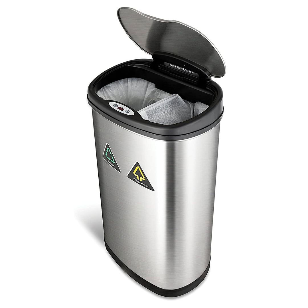 Ninestars Touchless Infrared Motion Sensor 13 Gal Dual Trash & Recycle Can(Used) - VMInnovations