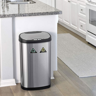 Ninestars Touchless Infrared Motion Sensor 13 Gal Dual Trash & Recycle Can(Used) - VMInnovations