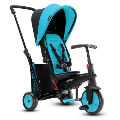 smarTrike 5 in 1 Modular Toddler Stroller Trike with 1 Hand Steering, Light Blue