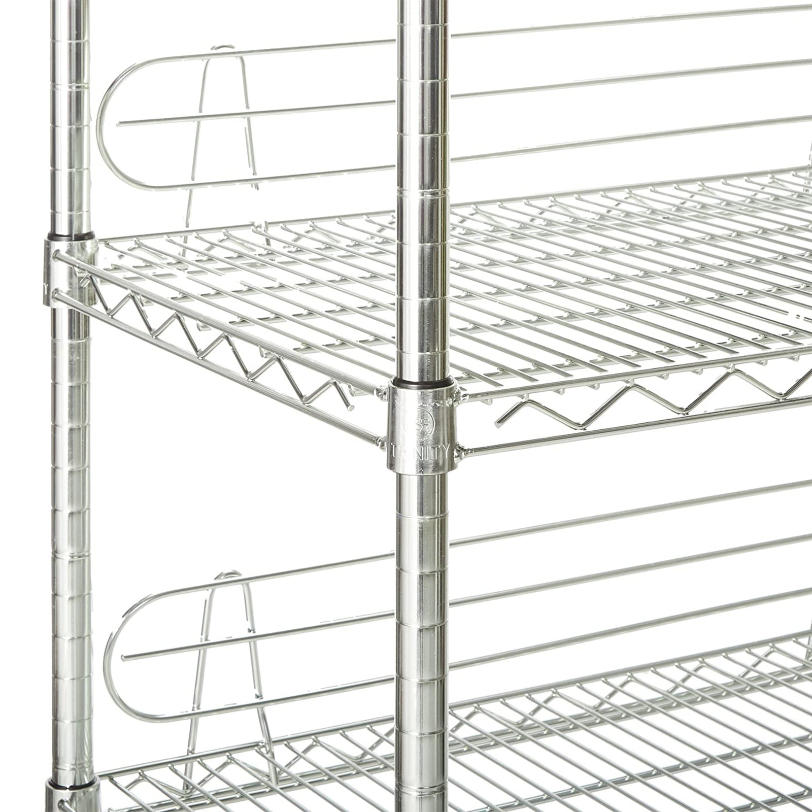TRINITY EcoStorage Heavy Duty 6 Tier Adjustable Wire Shelving w/ Wheels, Chrome - VMInnovations