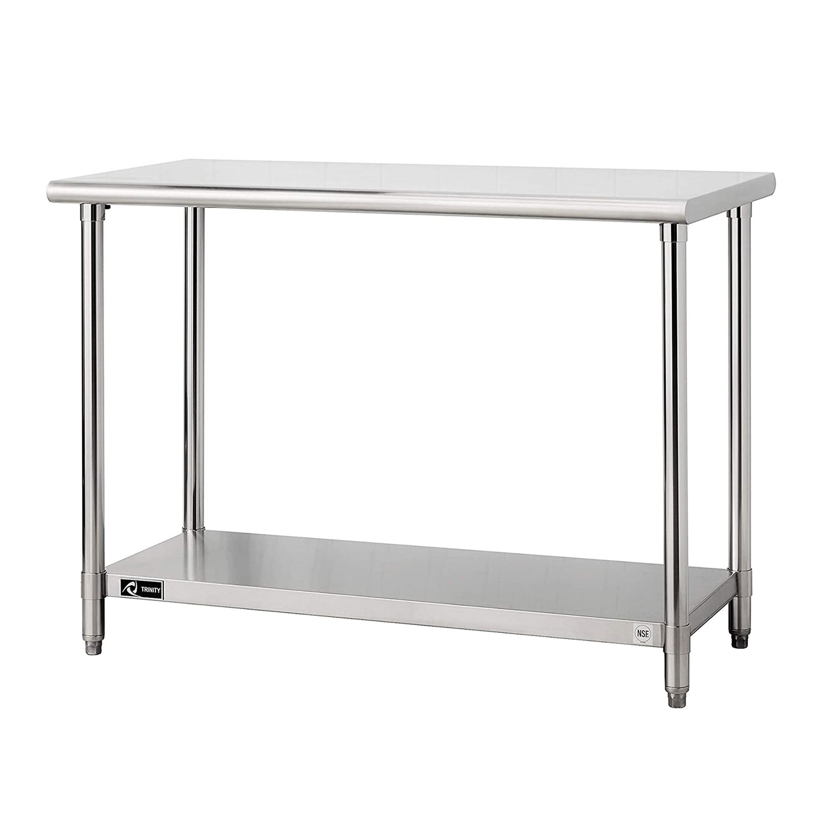 Trinity EcoStorage Adjustable Kitchen or Garage Stainless Steel Table, Chrome - VMInnovations