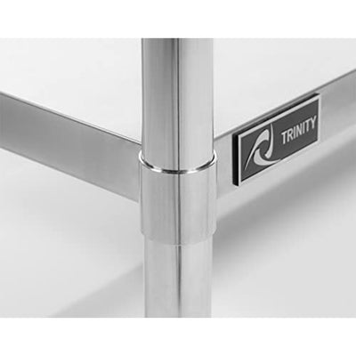 Trinity EcoStorage Adjustable Kitchen or Garage Stainless Steel Table, Chrome - VMInnovations