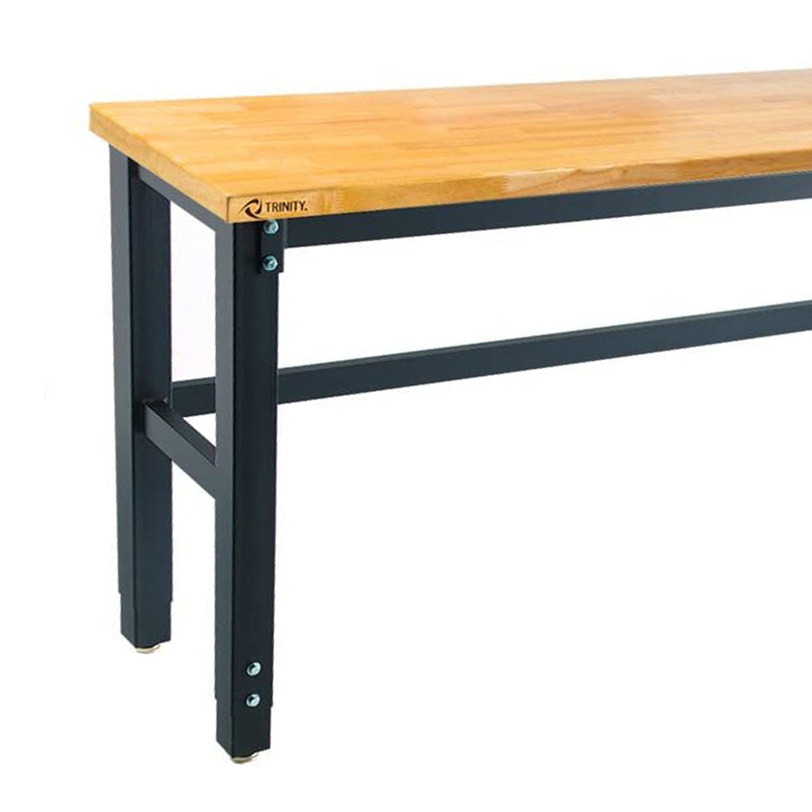 TRINITY 72 x 19 Inch Wood Top Adjustable Rubberwood Work Table for Workshop - VMInnovations