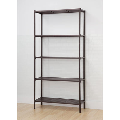 TRINITY EcoStorage 5 Tier Adjustable Flat Slat Wire Shelving, Dark Bronze - VMInnovations