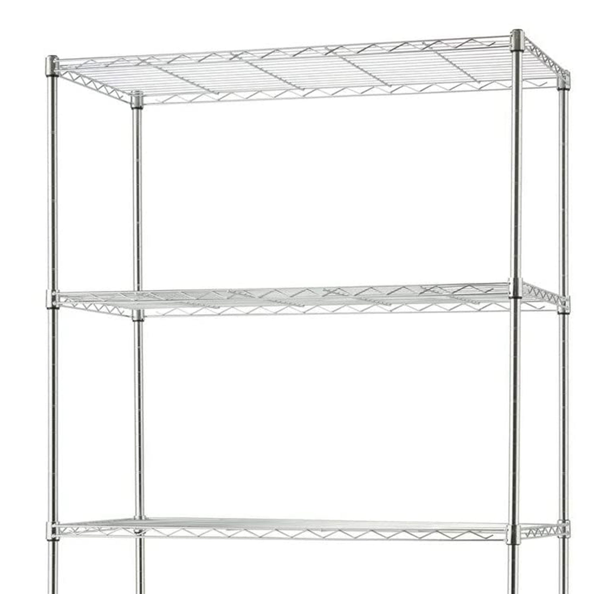 TRINITY BASICS EcoStorage 5 Tier Adjustable Wire Shelving with Wheels, Chrome - VMInnovations