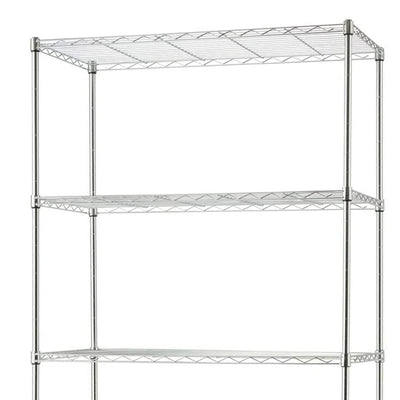 TRINITY BASICS EcoStorage 5 Tier Adjustable Wire Shelving with Wheels, Chrome - VMInnovations