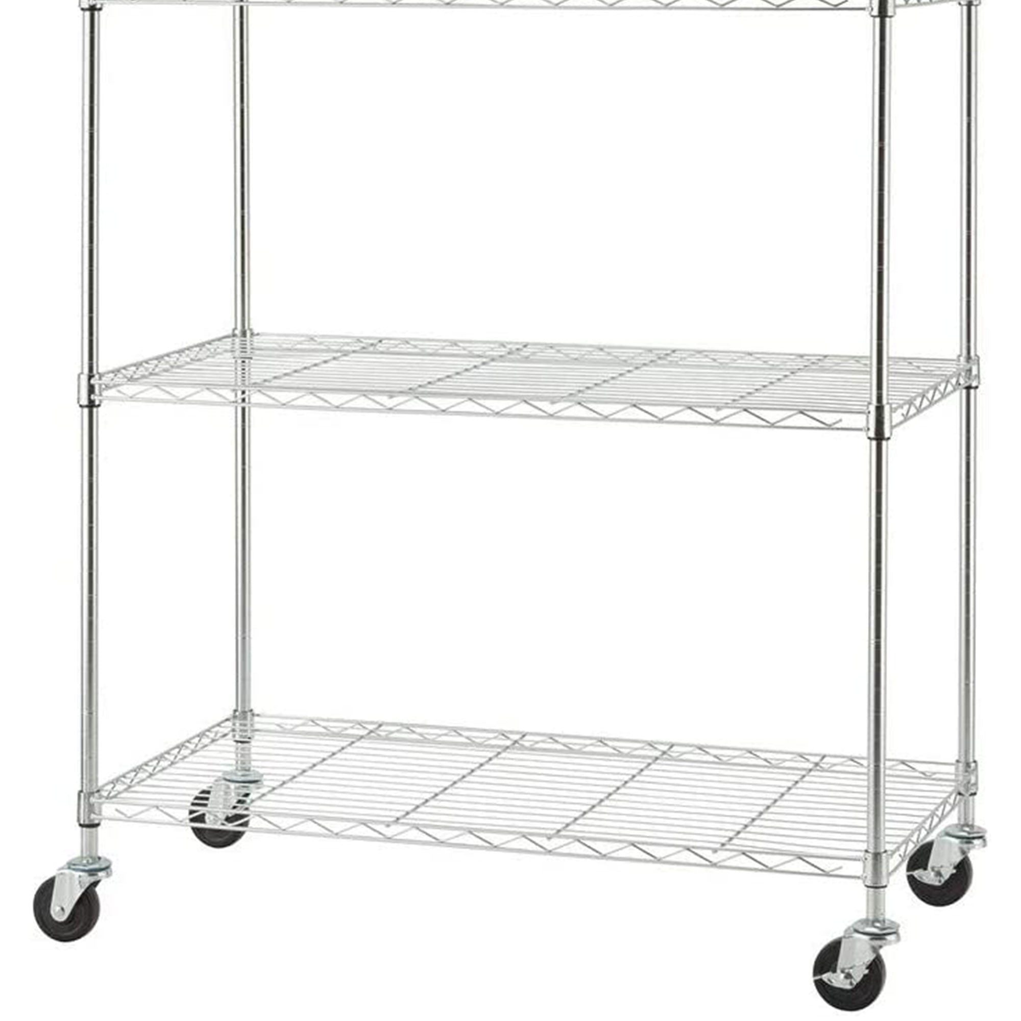 TRINITY BASICS EcoStorage 5 Tier Adjustable Wire Shelving with Wheels, Chrome - VMInnovations