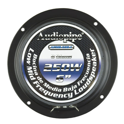 Audiopipe Class AB Amp, 6 Inch Stereo Speaker (2 Pack), and Soundstorm Wire Kit - VMInnovations