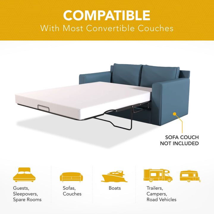 Dynasty Mattress 4 Inch Gel Memory Foam Mattress for Convertible Sofa (Open Box) - VMInnovations
