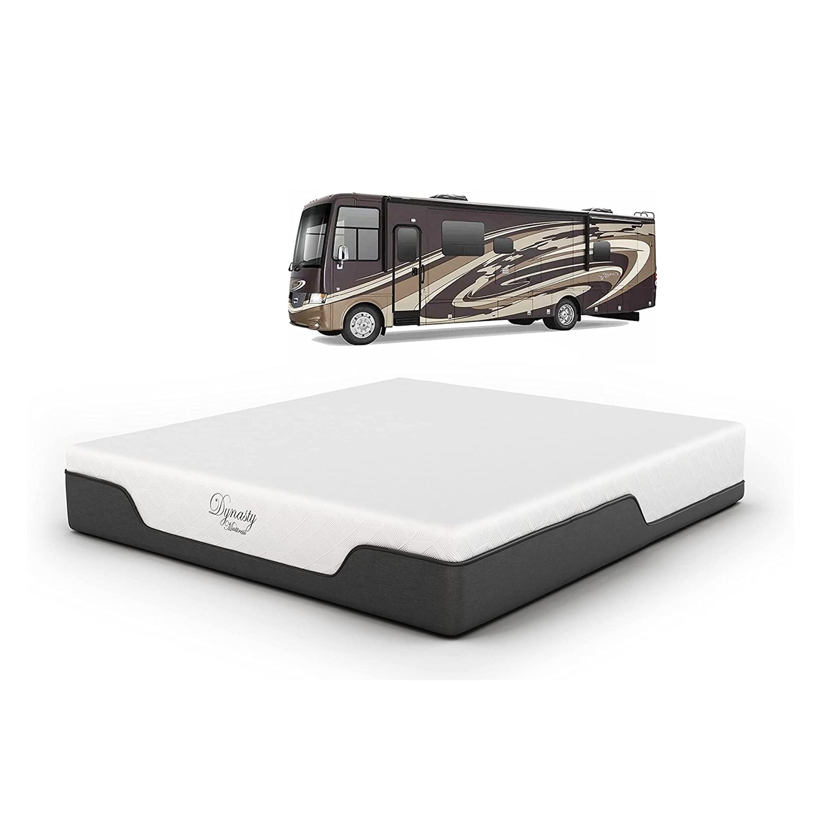 Dynasty Mattress 10 Inch CoolBreeze Gel Memory Foam RV Queen Mattress for Camper - VMInnovations
