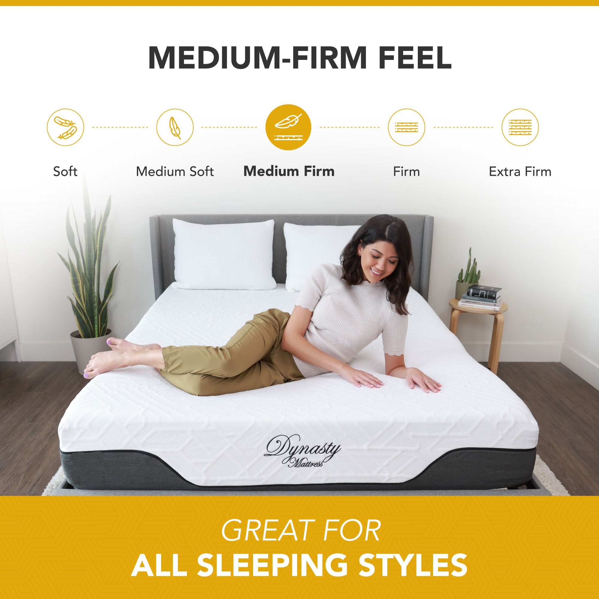 Dynasty Mattress 12 In CoolBreeze Gel Memory Foam Mattress with Cover (Open Box) - VMInnovations