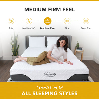 Dynasty Mattress 12 In CoolBreeze Gel Memory Foam Mattress with Cover (Open Box) - VMInnovations