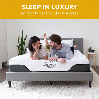 Dynasty Mattress 12 In CoolBreeze Gel Memory Foam Mattress with Cover (Open Box) - VMInnovations