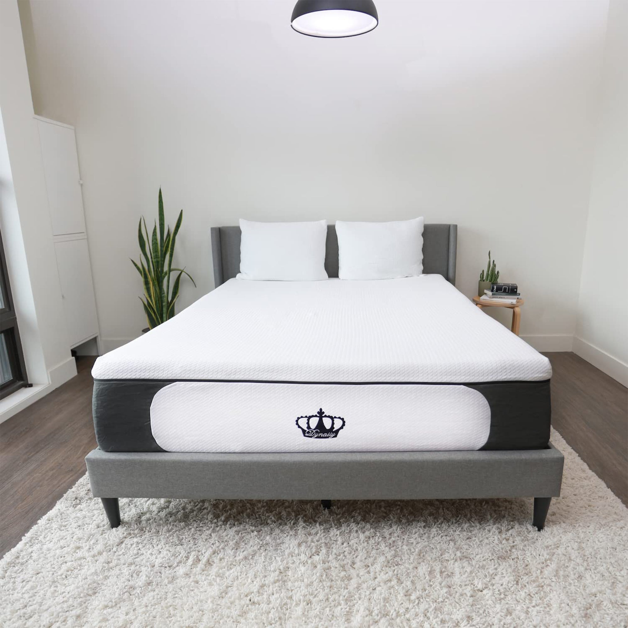 Dynasty Mattress 14.5 Inch CoolBreeze Gel Memory Plush Queen Size Foam Mattress Bed - VMInnovations