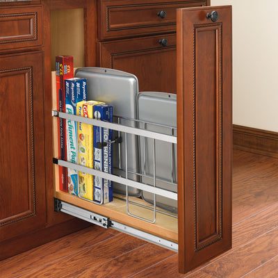 Rev-A-Shelf 447-BC-5C Pull Out Kitchen Cabinet Organizer with Pan & Tray Divider