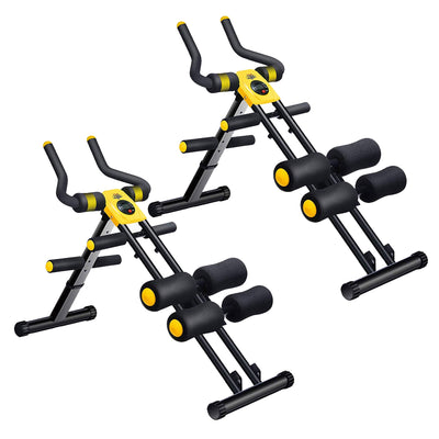 MBB Multifunction Abdominal Home Gym Equipment Workout Chair, Black (2 Pack)