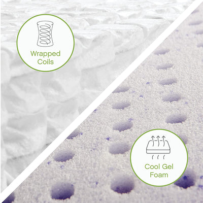 Classic Brands 14 Inch Tall Gramercy Gel Memory Foam Innerspring Mattress, Queen