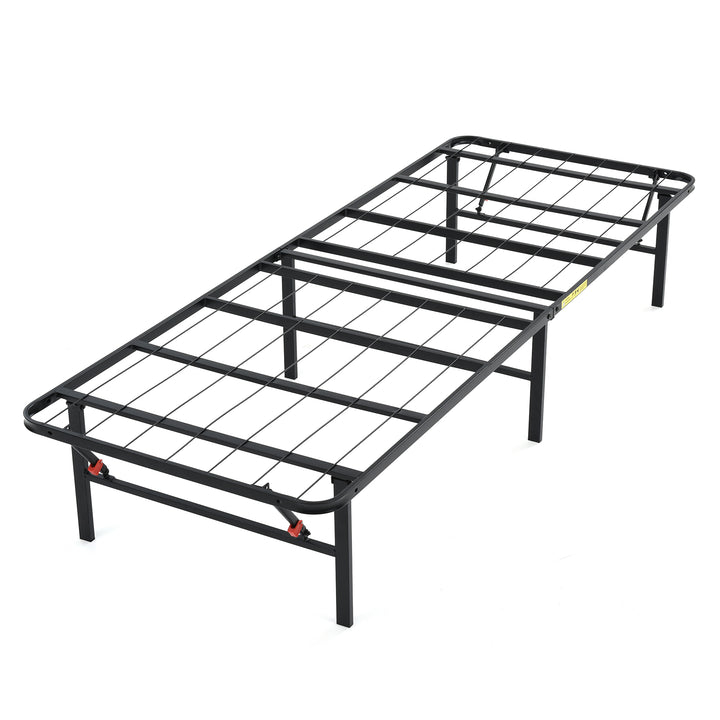 Hercules Folding Metal Bed Frame, 14 Inch Platform Mattress Foundation, Twin