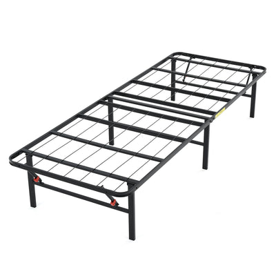 Hercules Folding Metal Bed Frame, 14 Inch Platform Mattress Foundation, Twin