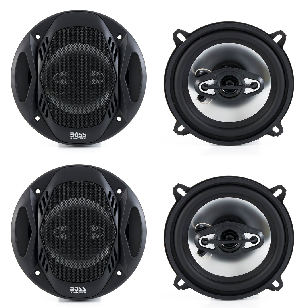 BOSS NX524 5.25" 600W 4-Way Car Audio Coaxial Speakers Stereo Black 4 Ohm