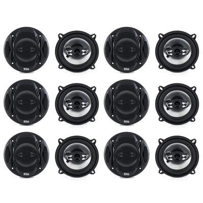 BOSS 5.25" 300W 4 Way Car Audio Coaxial Speakers Stereo Black 4 Ohm (6 Pack)