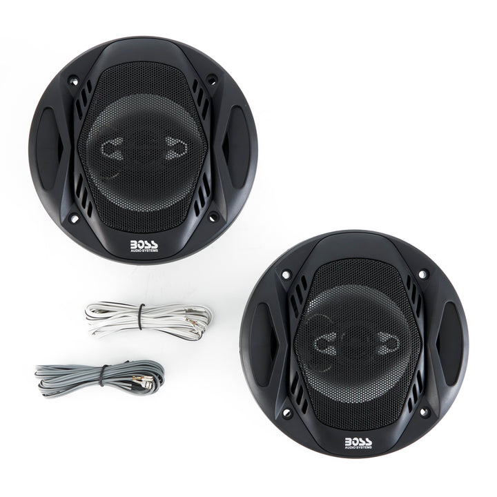 BOSS 5.25" 300W 4 Way Car Audio Coaxial Speakers Stereo Black 4 Ohm (6 Pack)