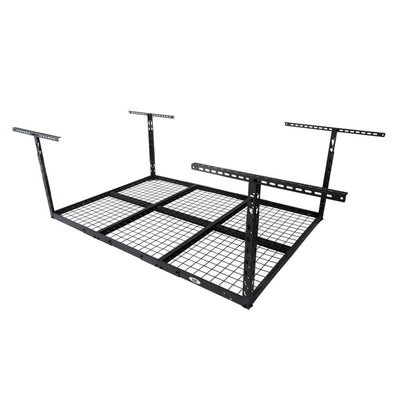 Steel Adjustable Garage Ceiling Storage Rack System, Black (Open Box)