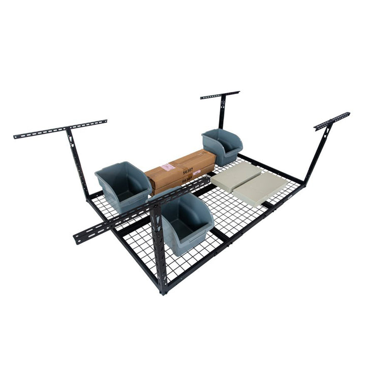 Steel Adjustable Garage Ceiling Storage Rack System, Black (Open Box) - VMInnovations